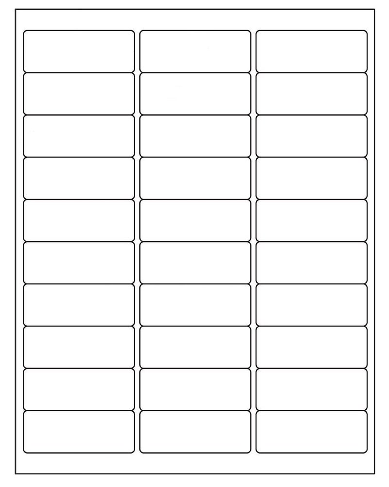 SJPACK 3000 White 1" x 2-5/8" Labels, 30 Up/Sheet, 100 Sheets, Laser & Inkjet Compatible, Multi-use Address & Shipping Labels - Image 1